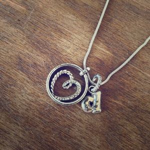Brighton “D” silver necklace